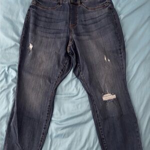 Judy Blue Dark Blue Distressed Skinny Jeans